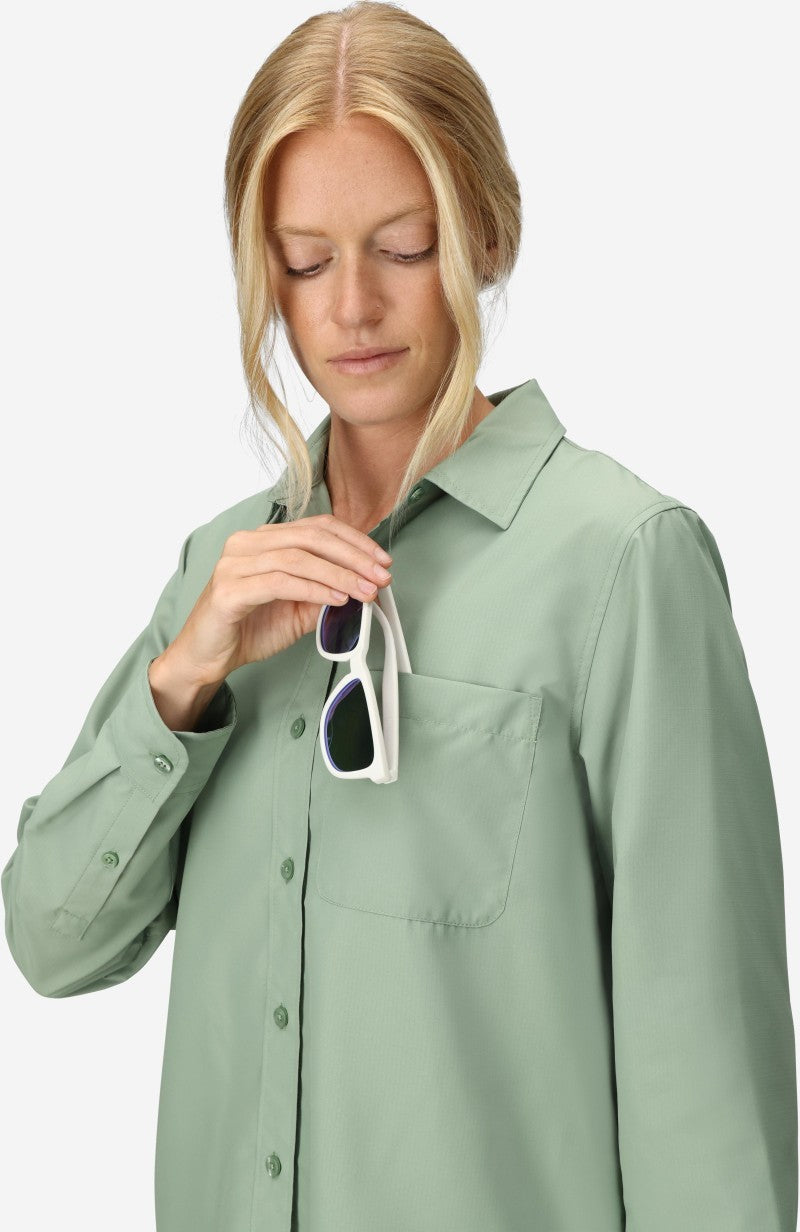 AirExchange UPF 40 LS Shirt - Womens - agate green 1