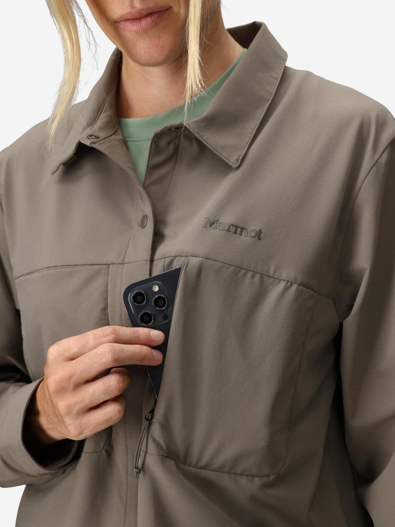 AirExchange UPF 40 Overshirt - Womens - claystone 1