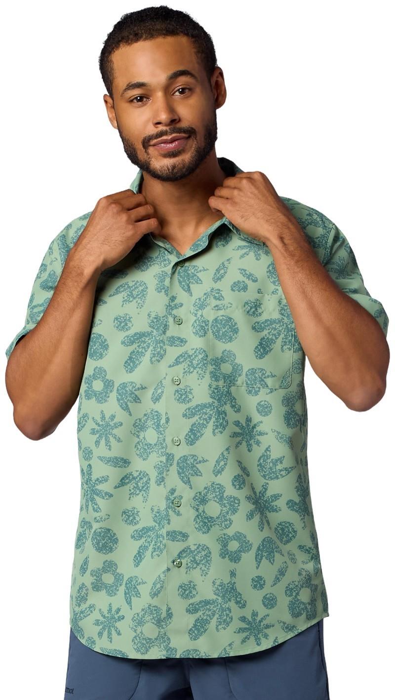 AirExchange UPF 40 SS Shirt - Mens - agate green granite flower 1