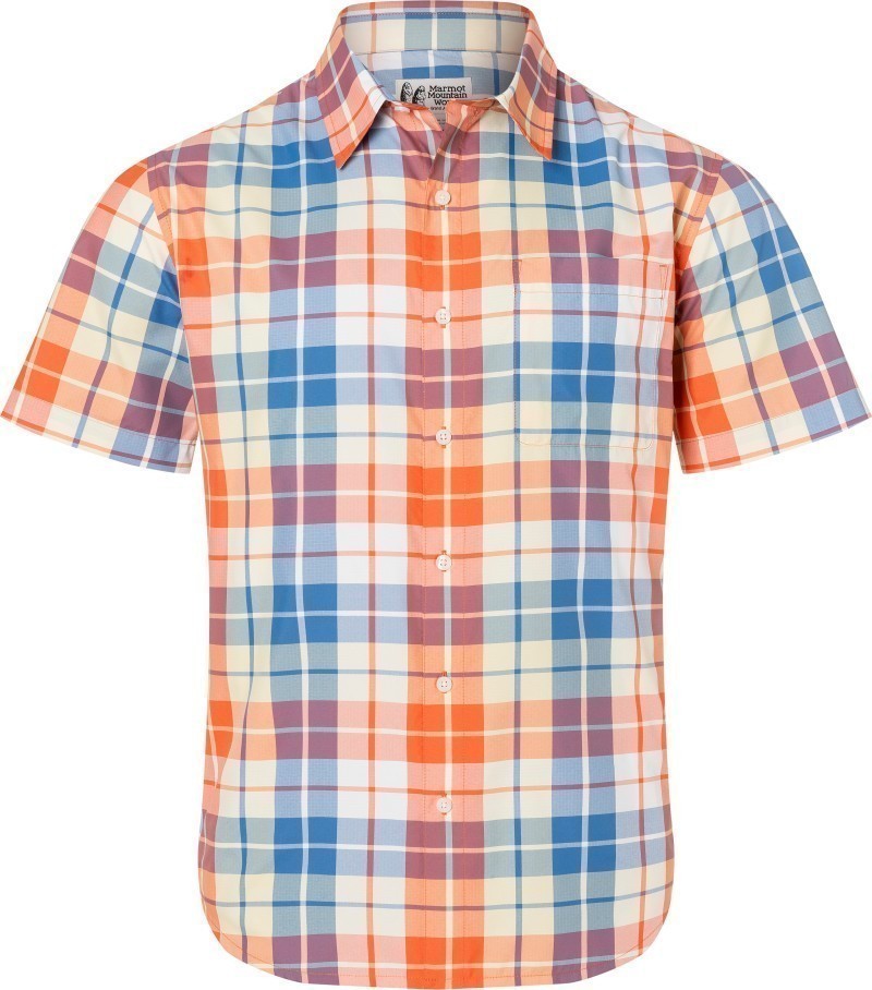 AirExchange UPF 40 SS Shirt - Mens - pomelo wayland plaid 1