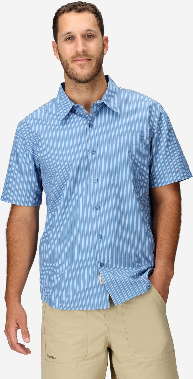 AirExchange UPF 40 SS Shirt - Mens - rain cloud tomales stripe 1