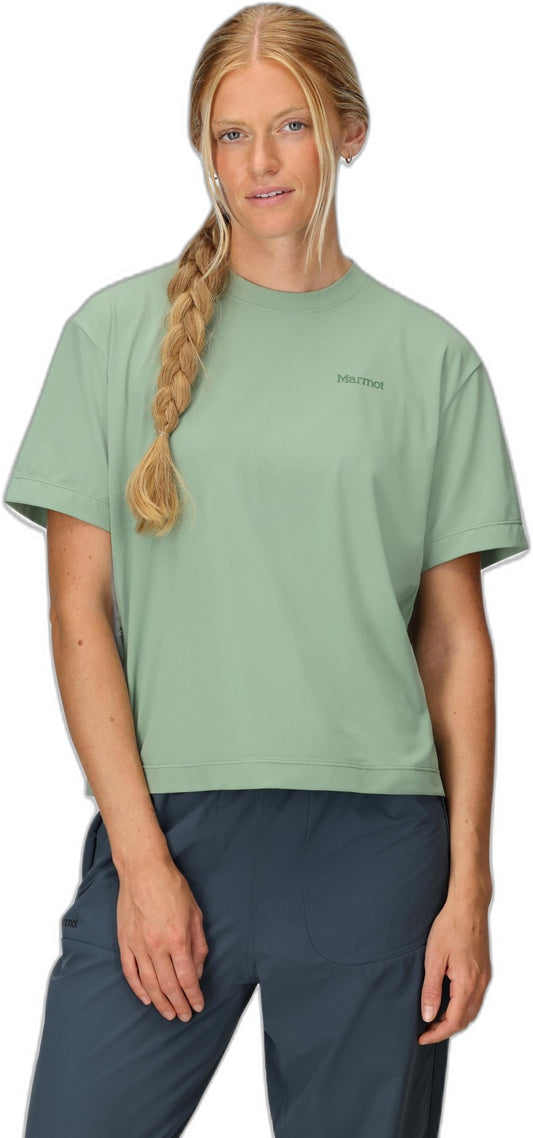 AirExchange UPF 50 Crew SS - Womens - agate green 1