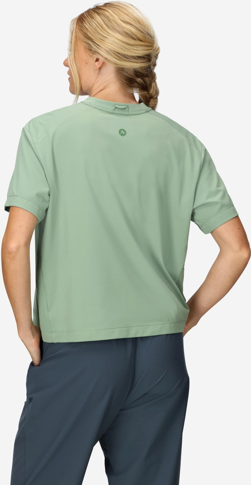 AirExchange UPF 50 Crew SS - Womens - agate green 1