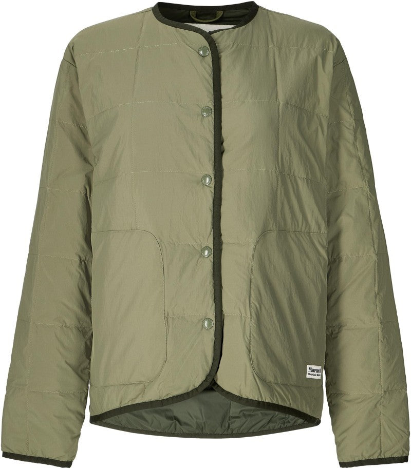 Ares Collarless Jacket - Womens - olive grove 1