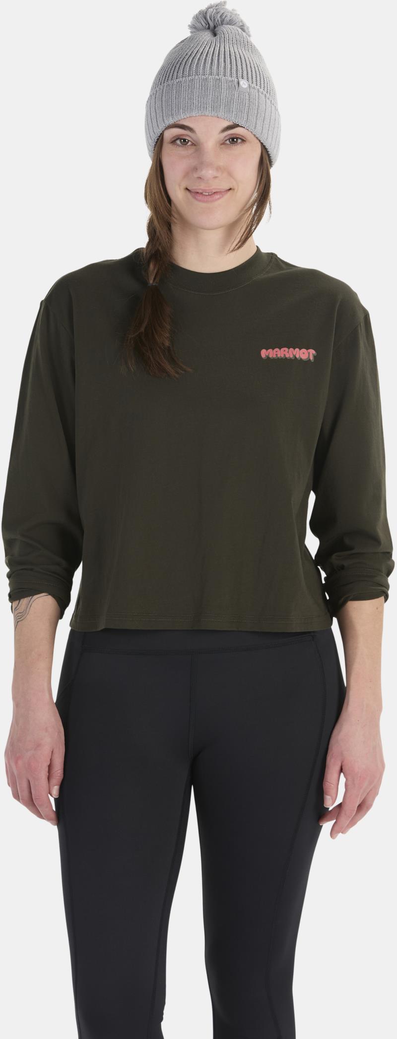 Downhill Marty Boxy Tee LS - Womens - Rosin Green 1