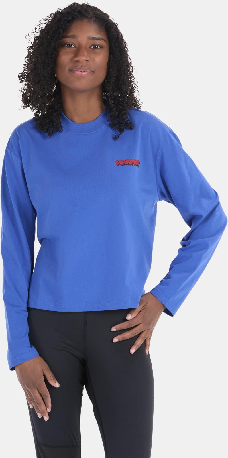 Downhill Marty Boxy Tee LS - Womens - Trail Blue 1