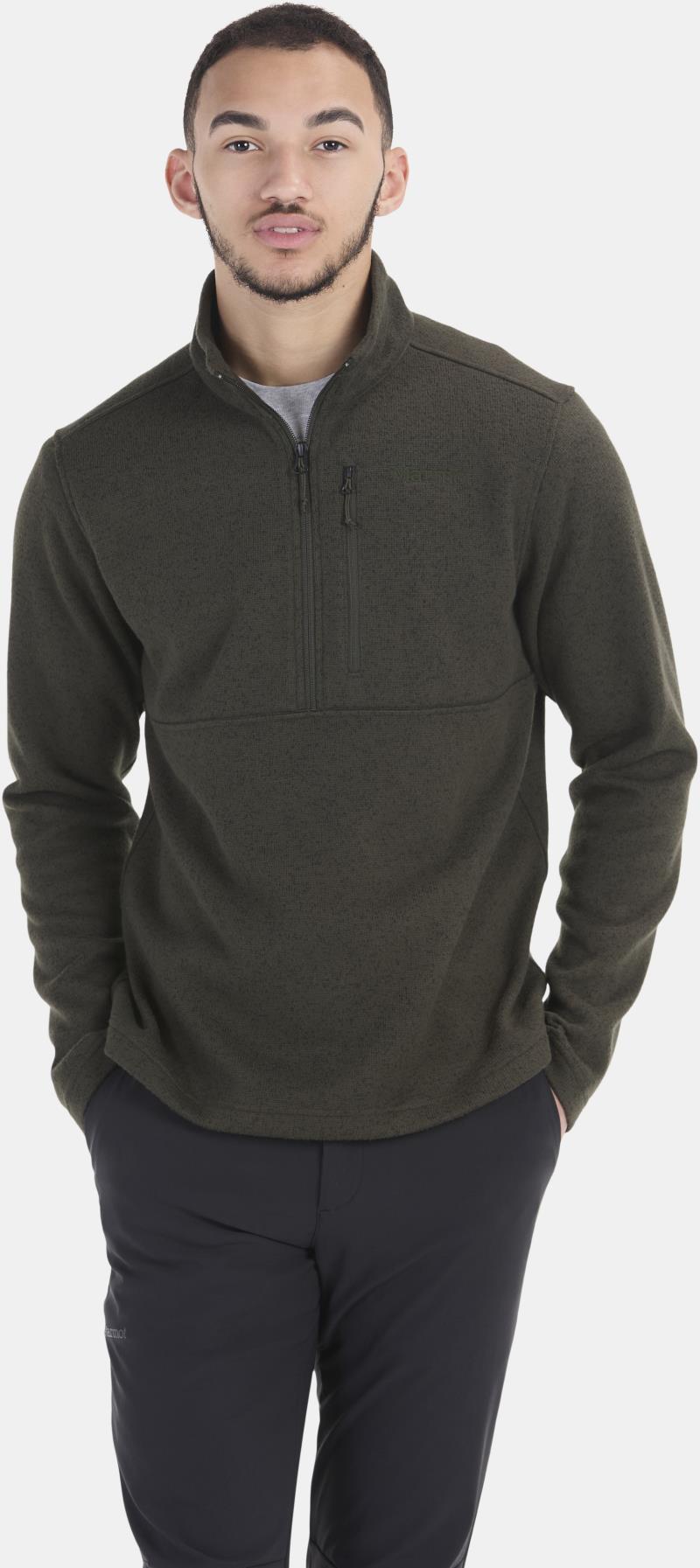 Drop Line 1/2 Zip - Mens - Rosin Green 1