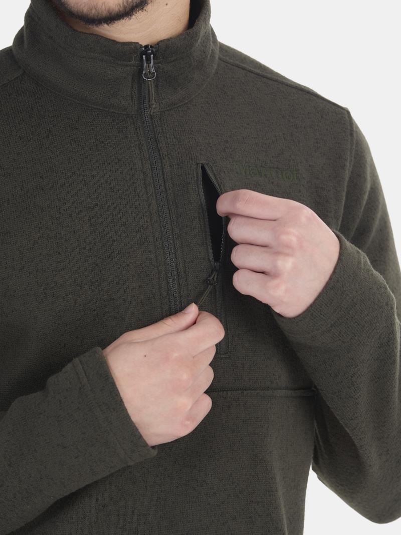 Drop Line 1/2 Zip - Mens - Rosin Green 3