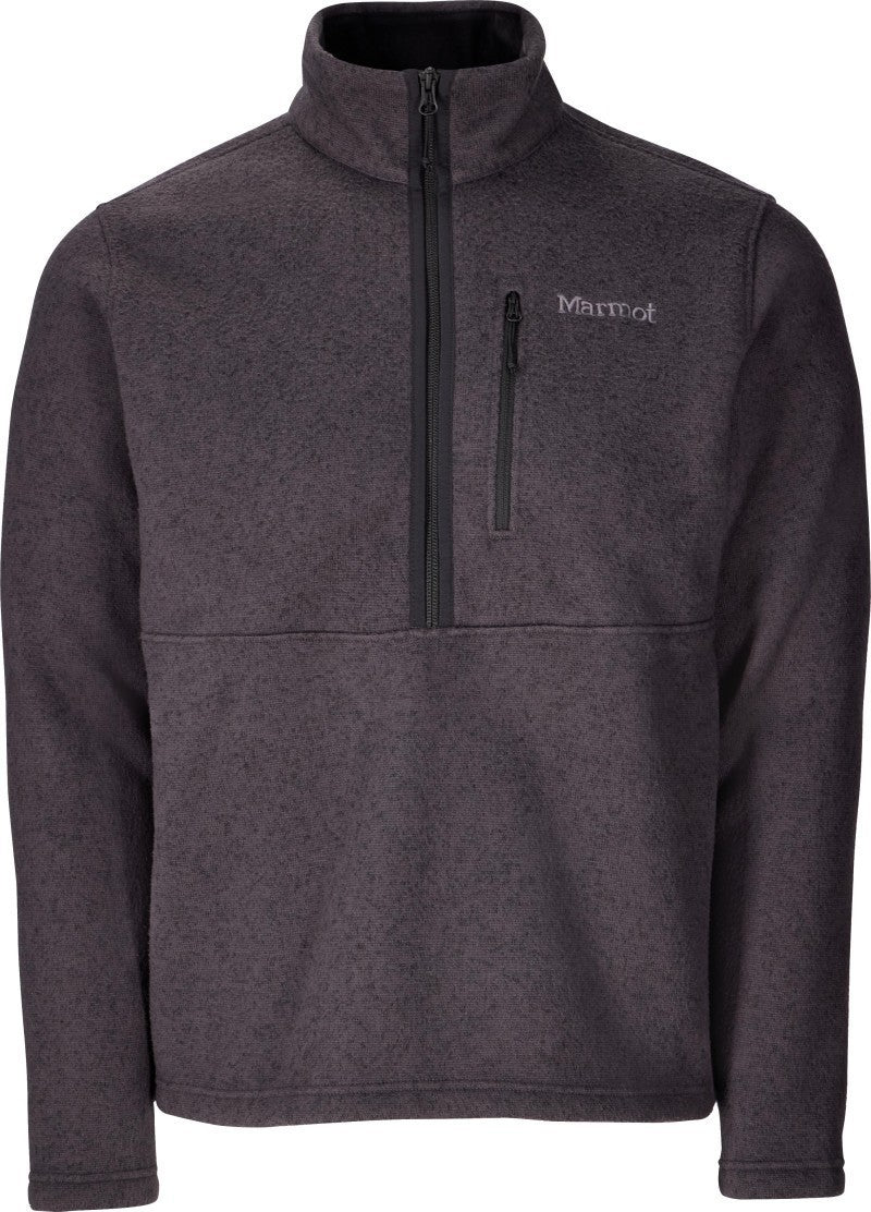 Drop Line 1/2 Zip - Mens - black heather 1