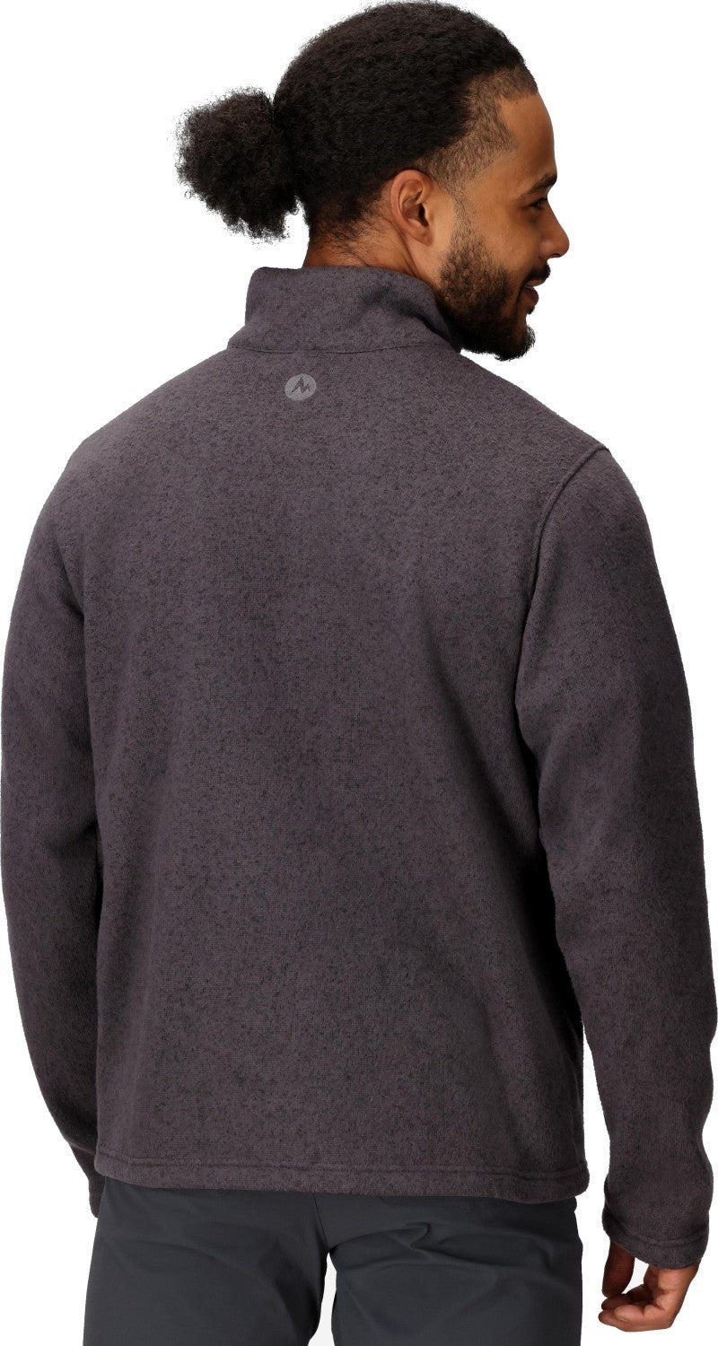 Drop Line 1/2 Zip - Mens - black heather 1