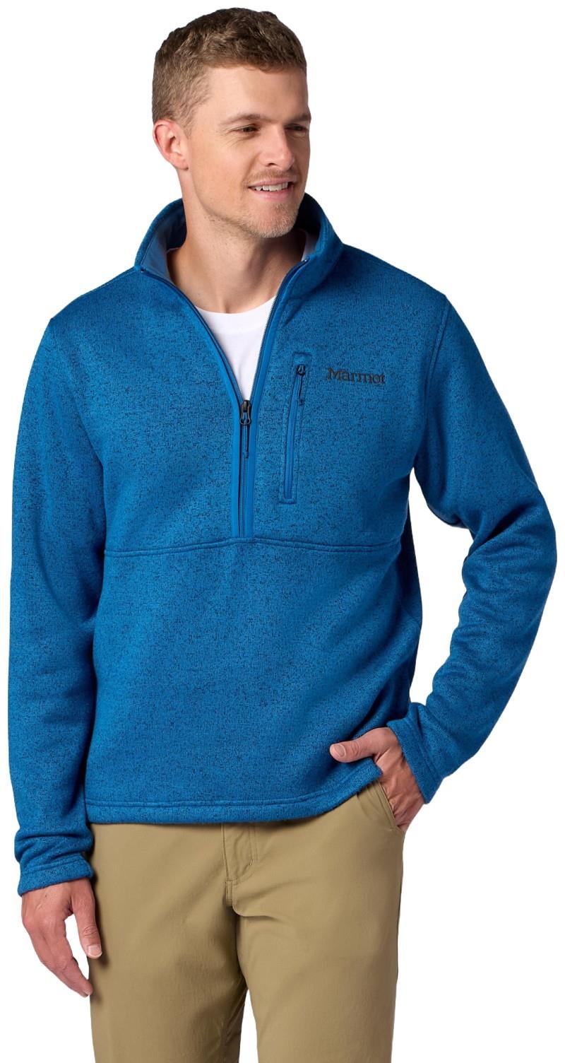 Drop Line 1/2 Zip - Mens - nautical blue heather 1