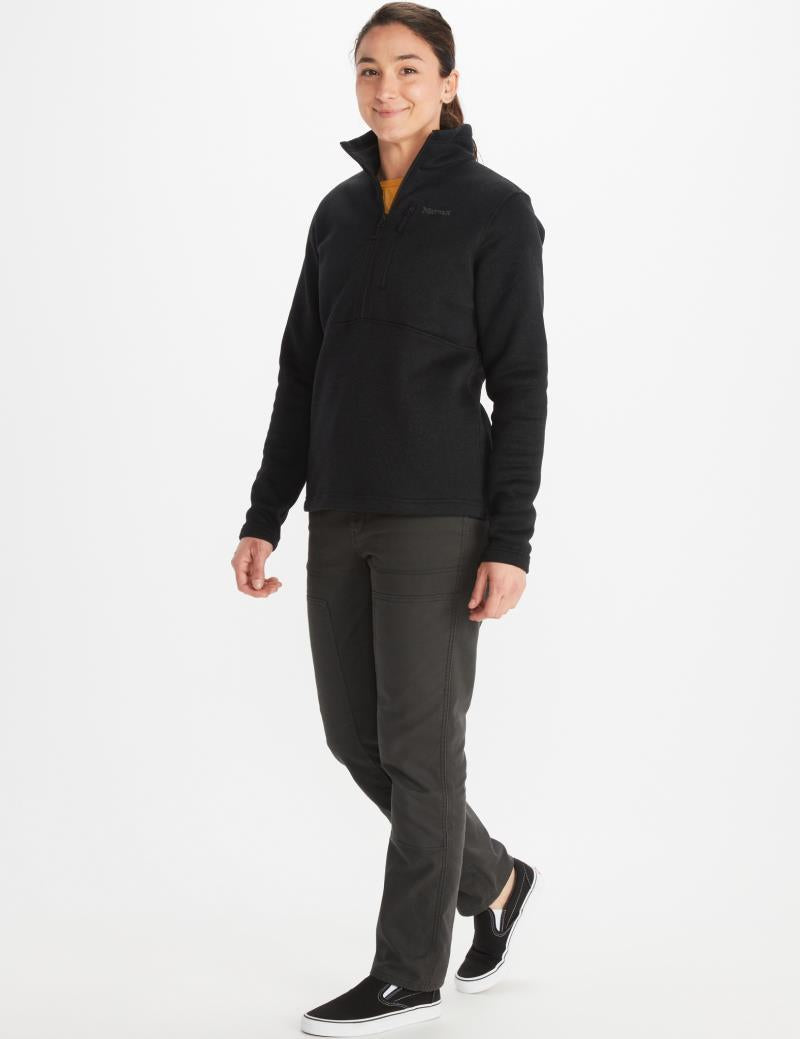 Drop Line 1/2 Zip - Womens - Black 3
