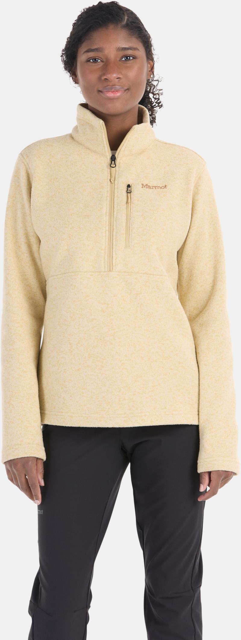 Drop Line 1/2 Zip - Womens - Light Oak 1