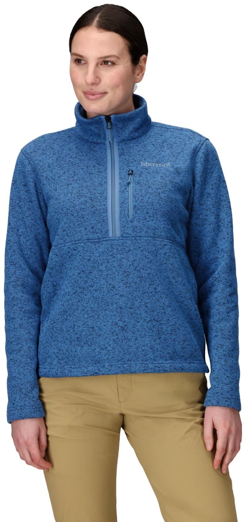 Drop Line 1/2 Zip - Womens - rain cloud heather 1