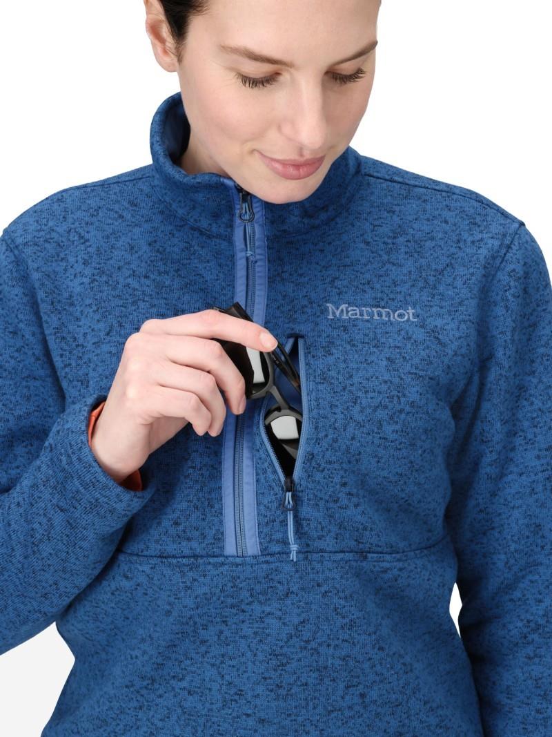 Drop Line 1/2 Zip - Womens - rain cloud heather 1