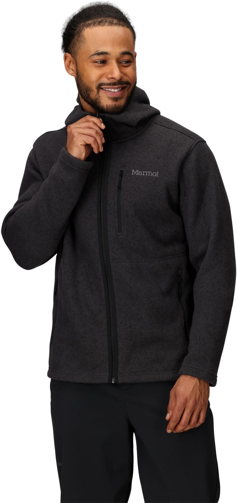 Drop Line Full Zip Hoody - Mens - black heather 1
