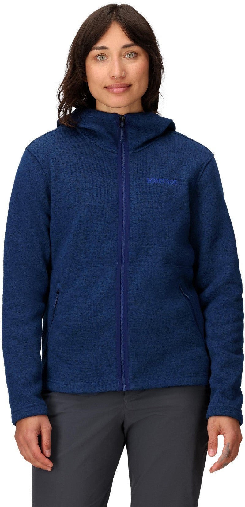 Drop Line Full Zip Hoody - Womens - arctic navy heather 1