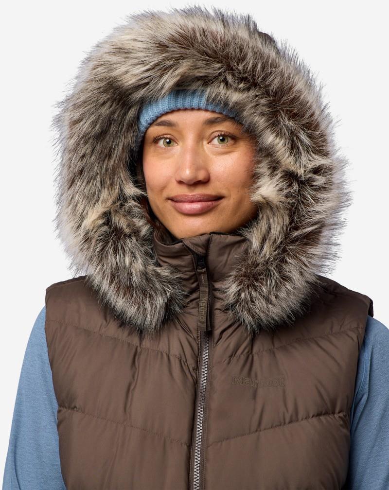 Emberous Hooded Vest - Womens - hickory nut 1