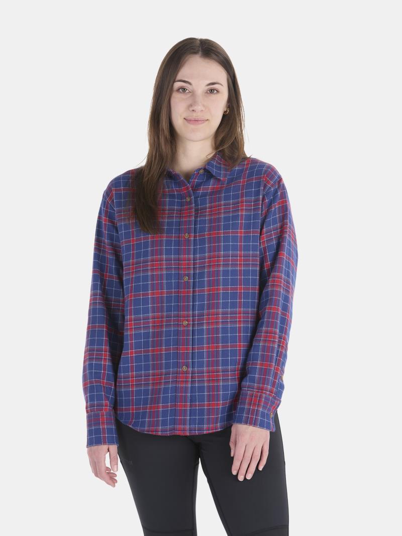 Fairfax Novelty Lightweight Flannel LS - Womens - Team Red / Twilight Blue 1