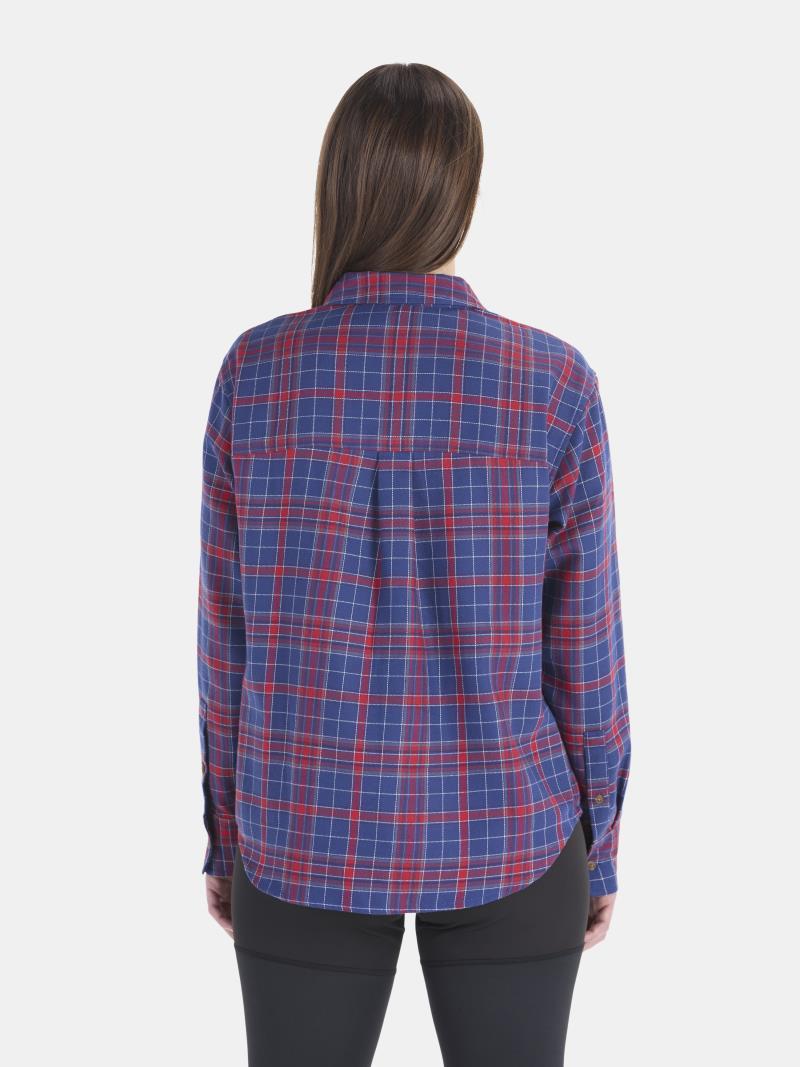 Fairfax Novelty Lightweight Flannel LS - Womens - Team Red / Twilight Blue 2