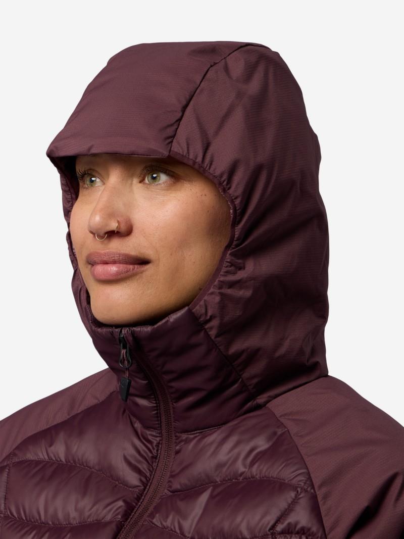 GridLite Down Hoody - Womens - black plum 1