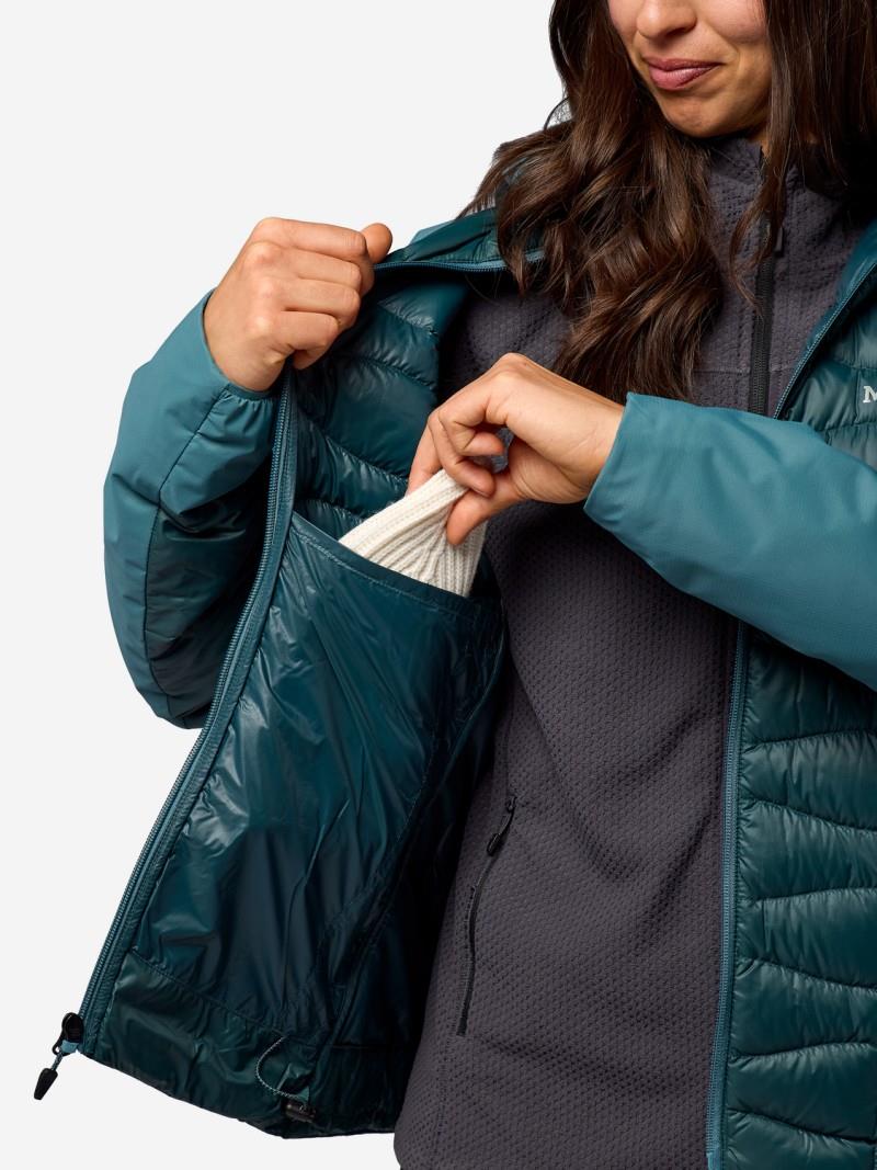 GridLite Down Hoody - Womens - water cave / seafloor 1