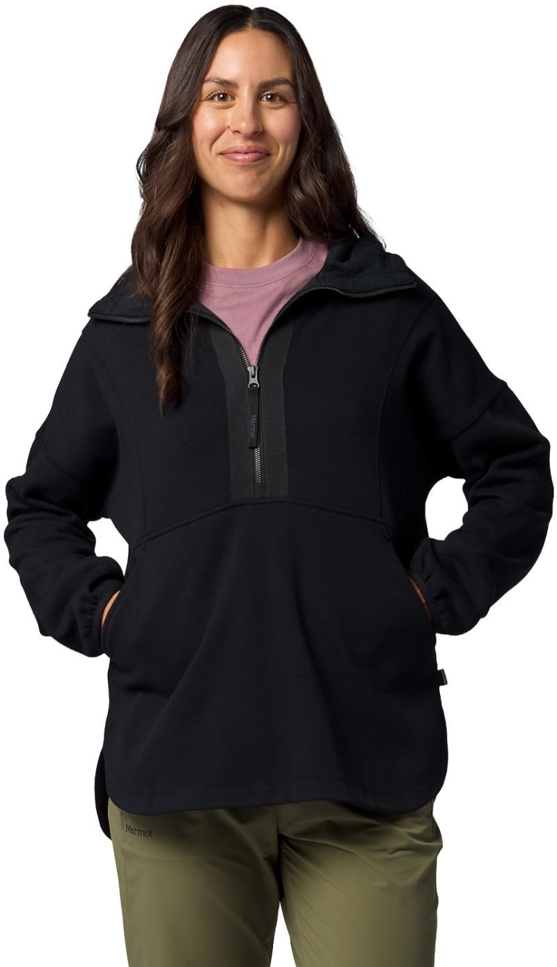 Hideaway Plush 1/2 Zip Hoody - Womens - black 1
