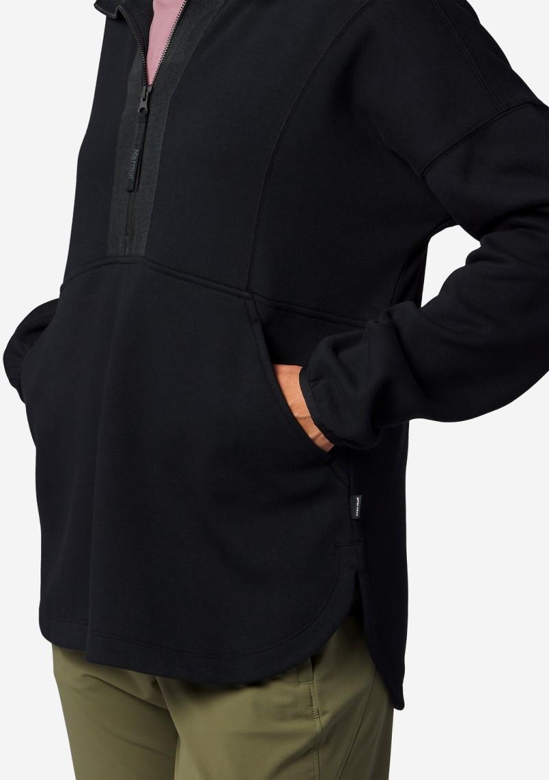Hideaway Plush 1/2 Zip Hoody - Womens - black 1