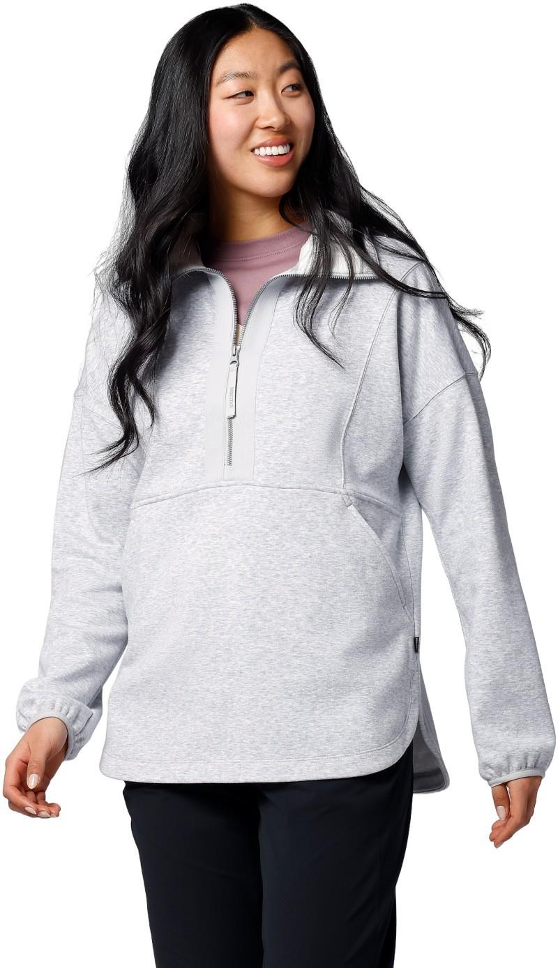 Hideaway Plush 1/2 Zip Hoody - Womens - light grey heather 1