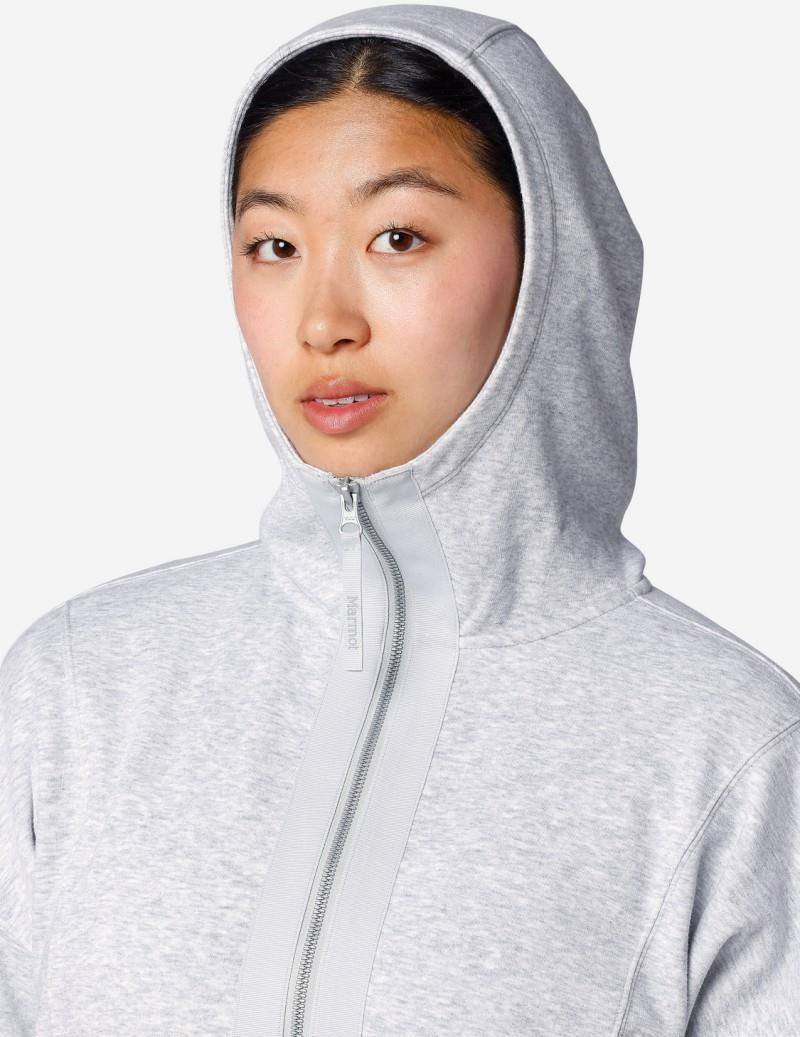 Hideaway Plush 1/2 Zip Hoody - Womens - light grey heather 1