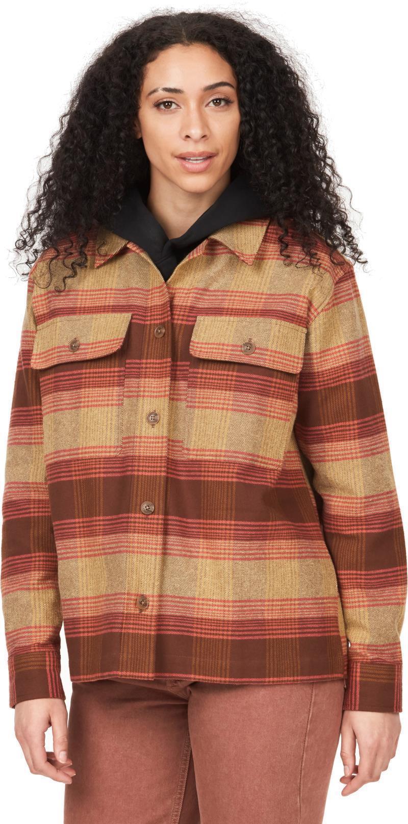 Incline Heavyweight Flannel Overshirt - Womens - Grapefruit 1