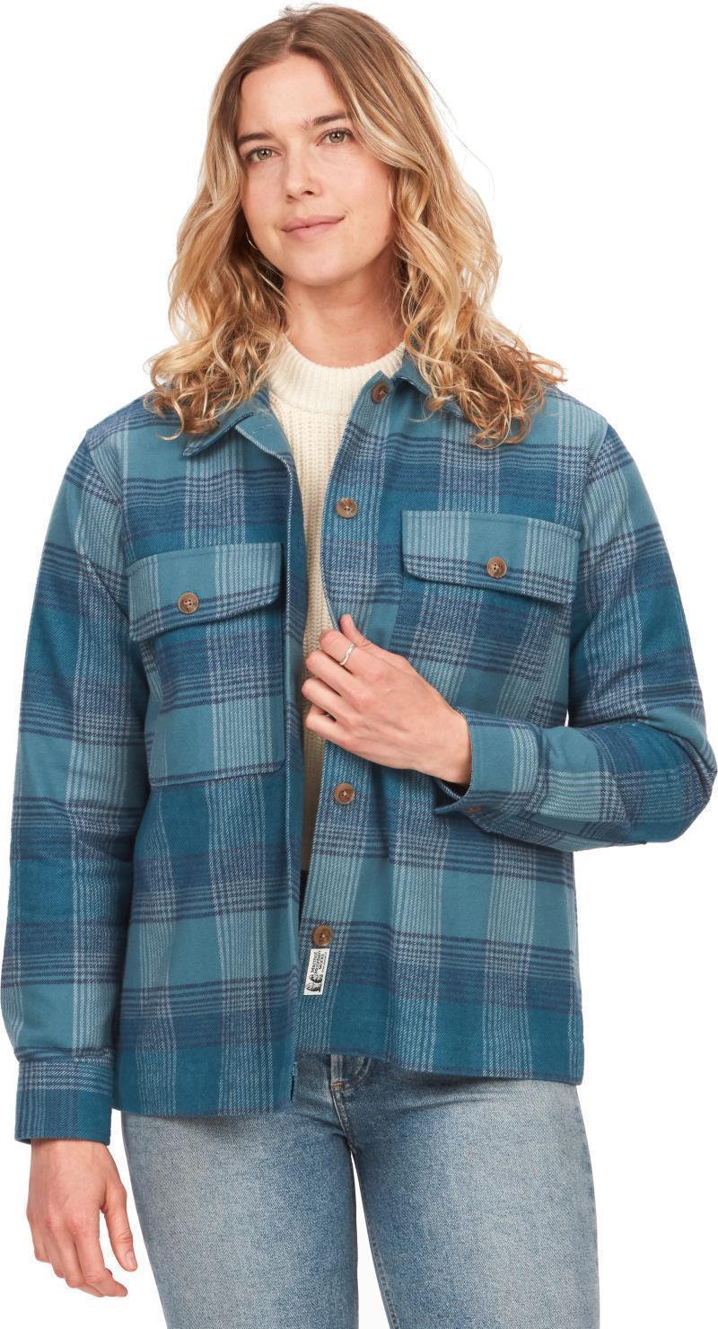 Incline Heavyweight Flannel Overshirt - Womens - Moon River 1