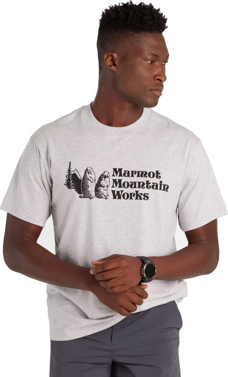 Marmot Mountain Works Tee SS - Mens - Light Grey Heather 1