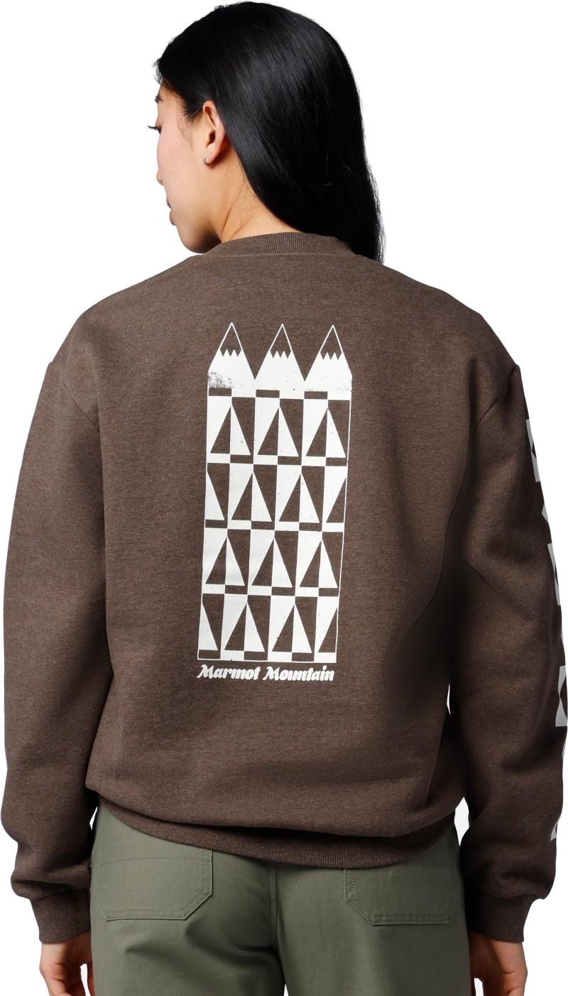 Mountain Geo Crew Sweatshirt - Womens - hickory nut heather 1