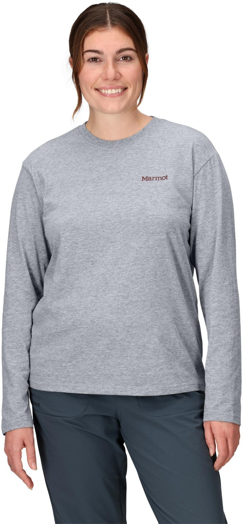Mountainscape Tee LS - Womens - grey heather 1