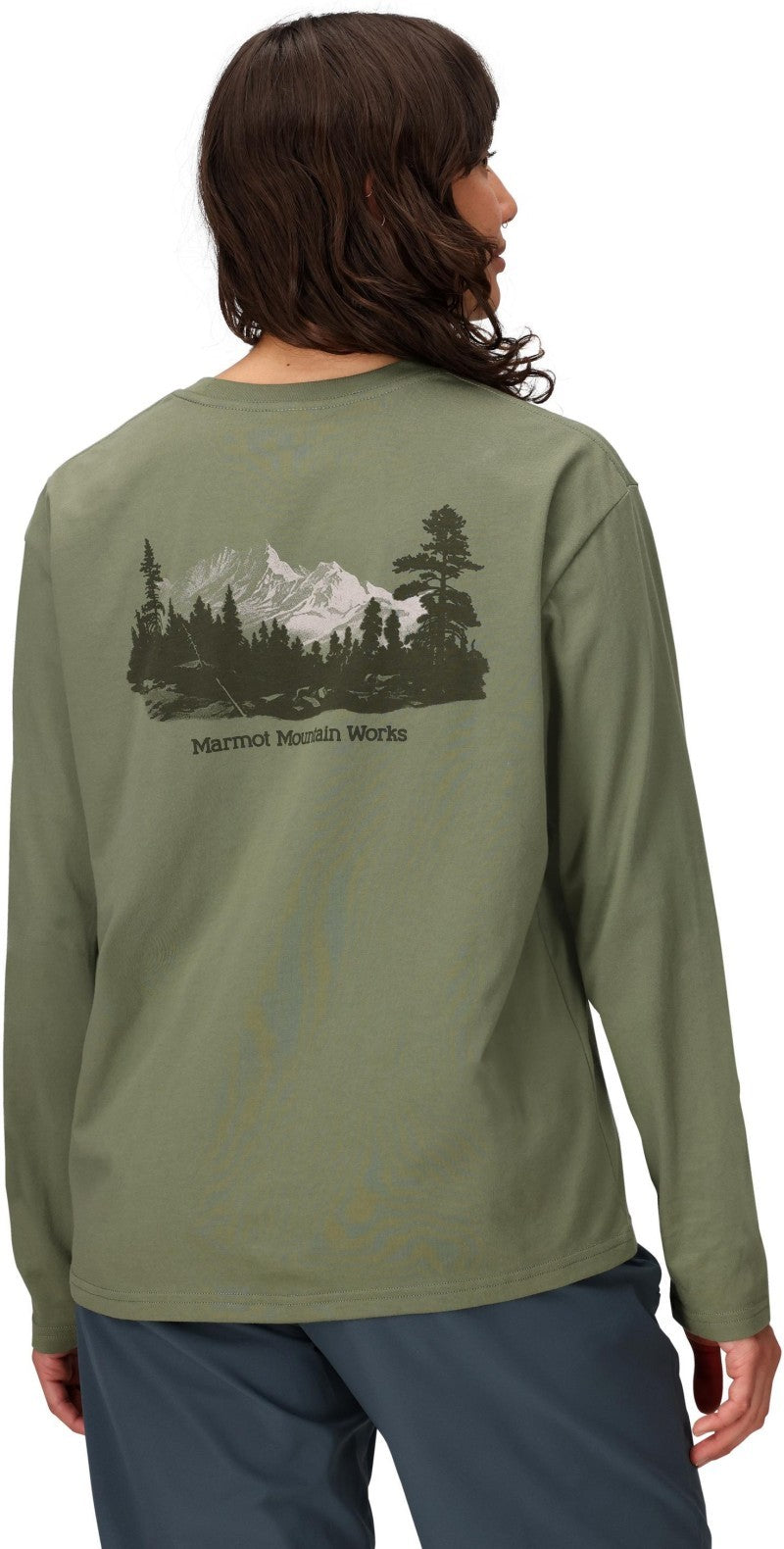 Mountainscape Tee LS - Womens - olive grove 1