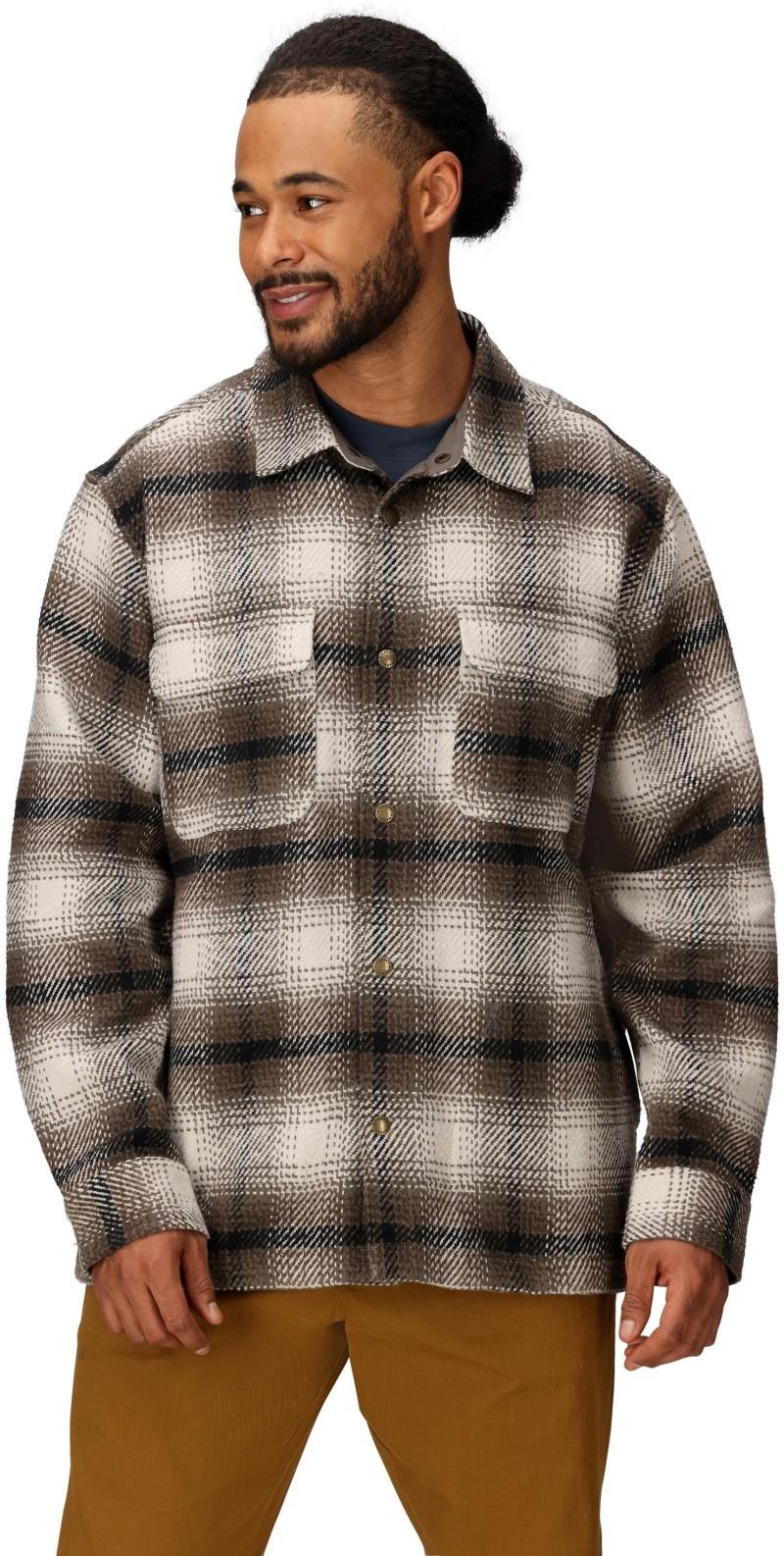 Open Weave Heavyweight Flannel Overshirt - Mens - birch bark 1