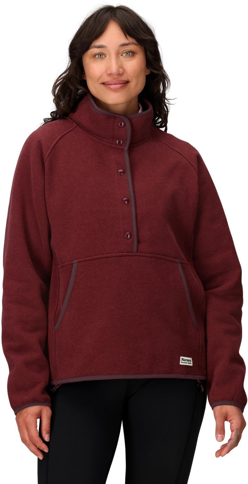 Peak Cozy 1/2 Snap Pullover - Womens - acai berry heather 1