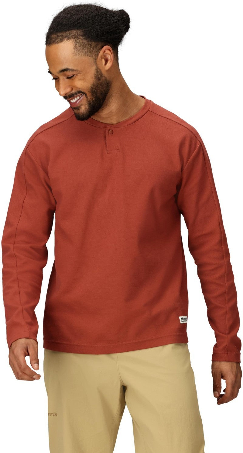 Redwood Henley LS - Mens - pecan 1