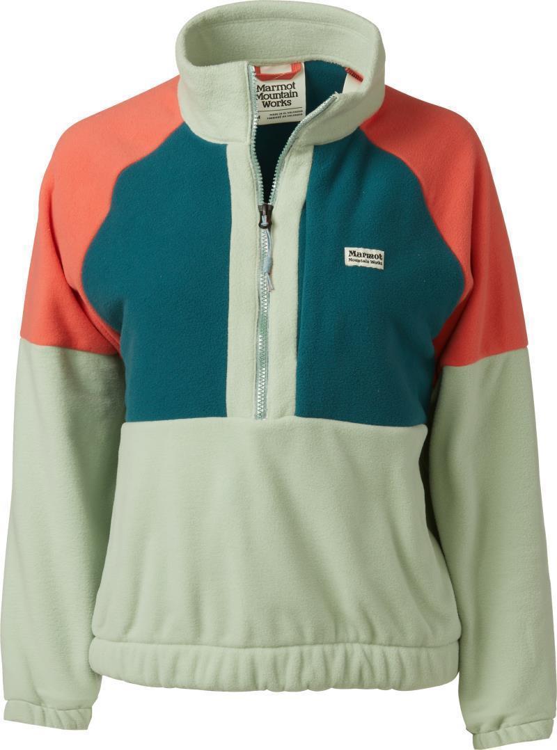Retro Rocklin 1/2 Zip - Womens - Frosty Green / Dark Jungle / Grapefruit 1