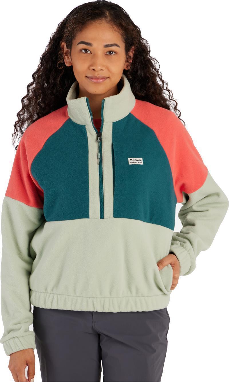 Retro Rocklin 1/2 Zip - Womens - Frosty Green / Dark Jungle / Grapefruit 3