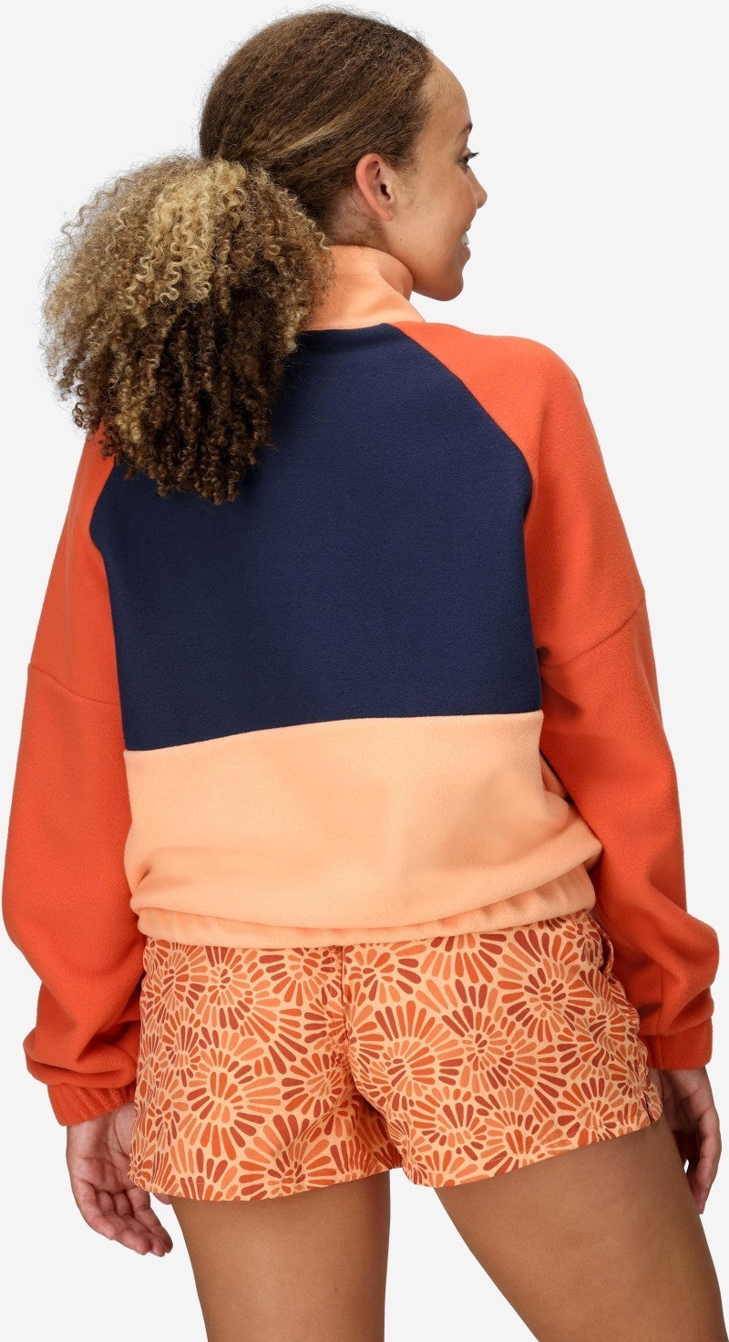 Retro Rocklin 1/2 Zip - Womens - fresh apricot / arctic navy / ginger blossom 1