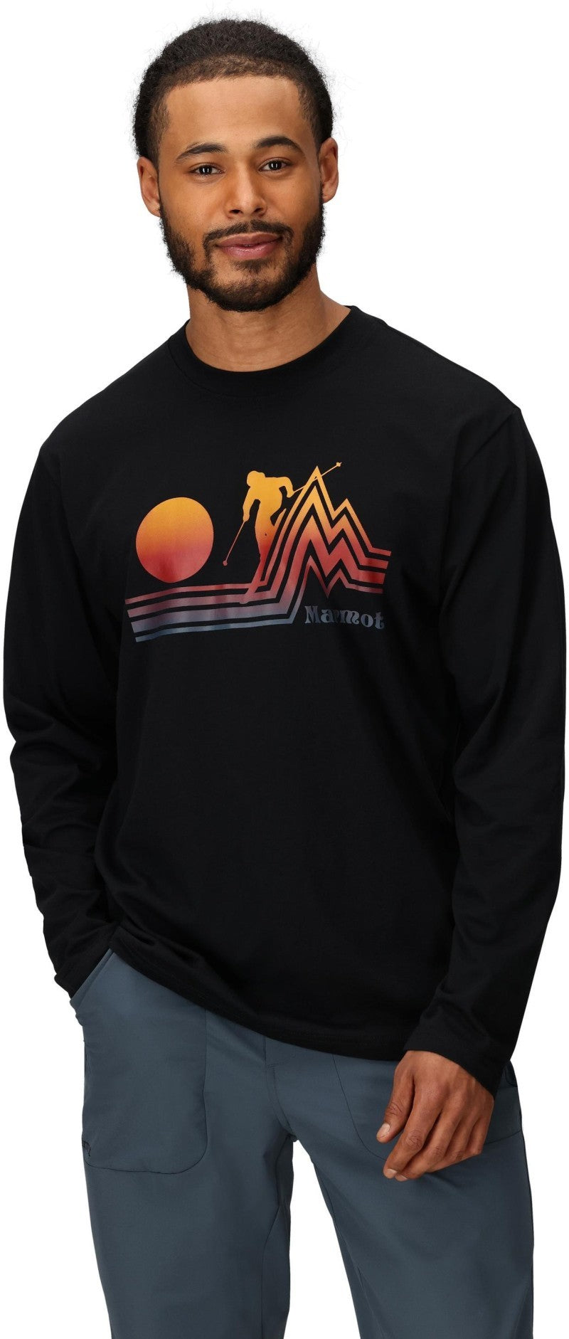 Retro Skiier Tee LS - Mens - black 1