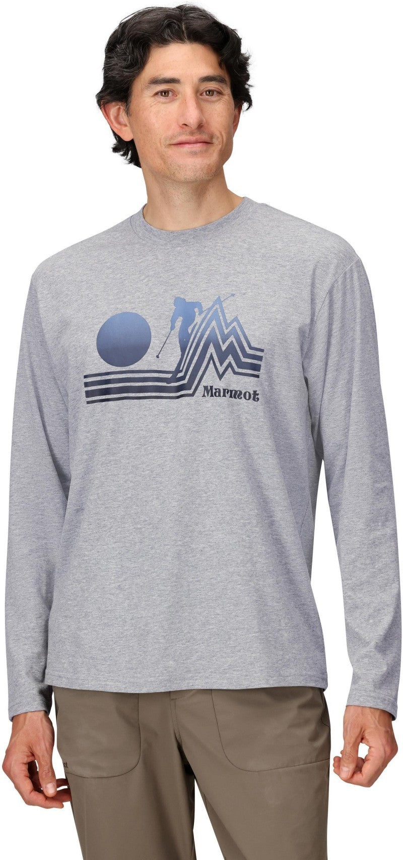 Retro Skiier Tee LS - Mens - grey heather 1
