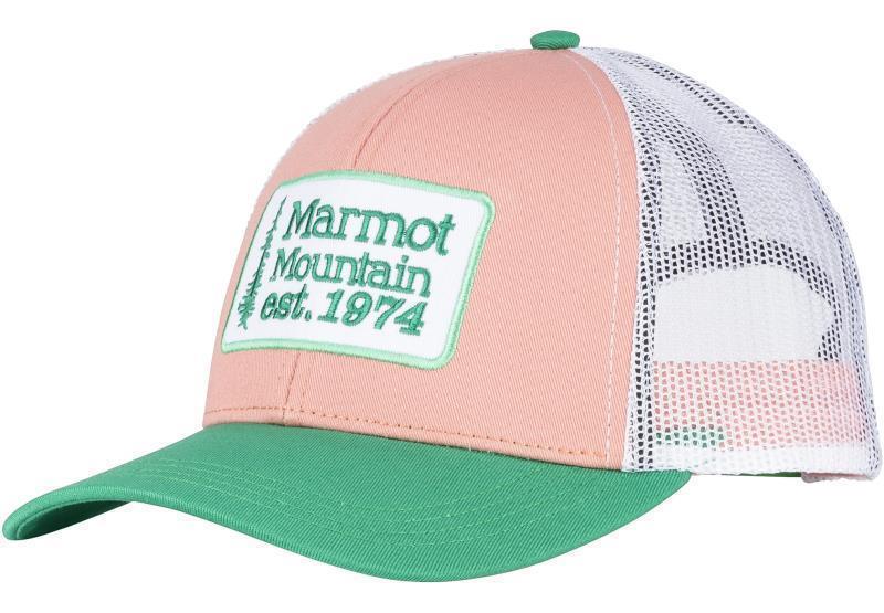Retro Trucker Hat - coral pink / verde 1