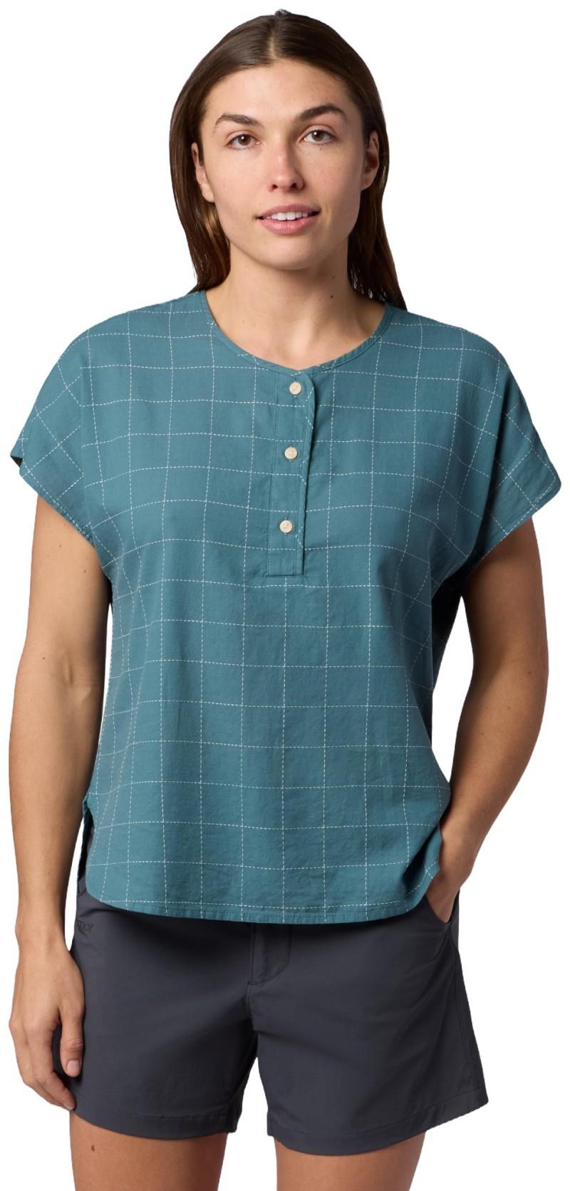 Rhea Henley SS - Womens - seafloor global plaid 1