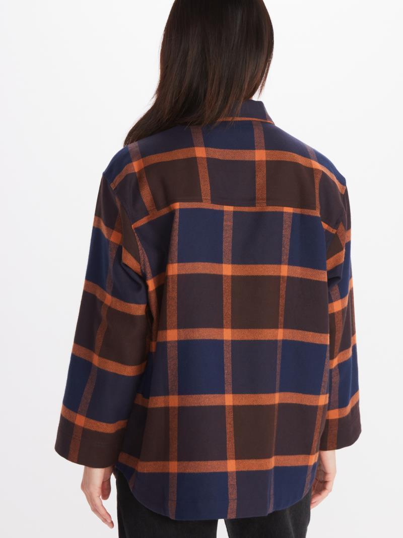 Ridgefield Heavyweight Flannel Overshirt LS - Womens - Arctic Navy 2