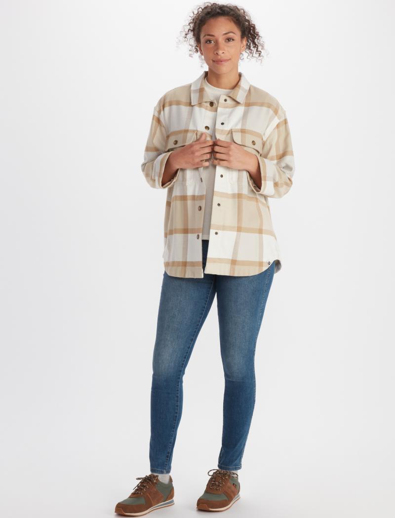 Ridgefield Heavyweight Flannel Overshirt LS - Womens - Papyrus 3