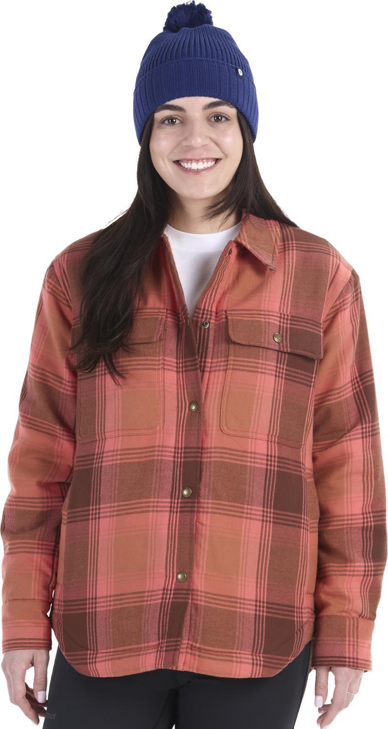 Ridgefield Sherpa Flannel Jacket - Womens - grapefruit / chocolate 1