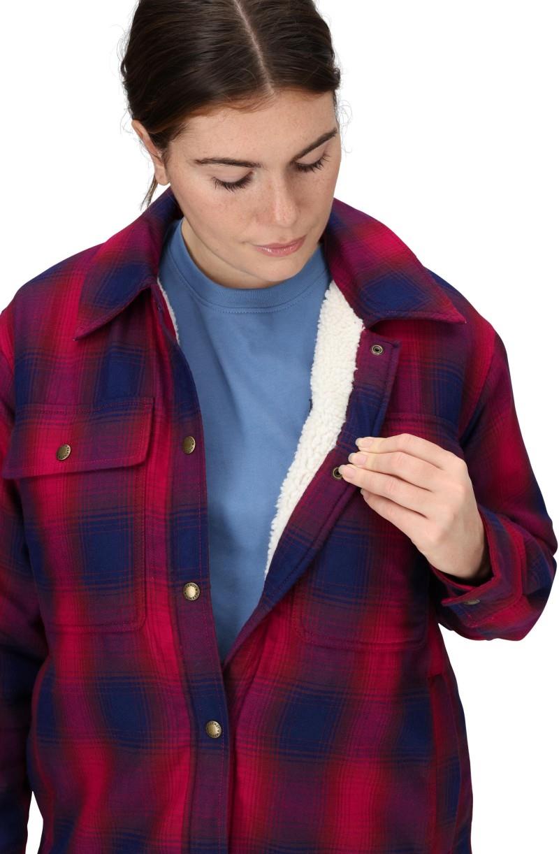 Ridgefield Sherpa Flannel Jacket - Womens - red mulberry 1